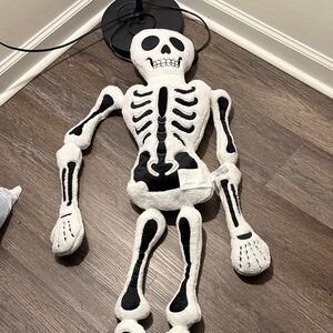 Plush Skeleton Home Accent in Black and White